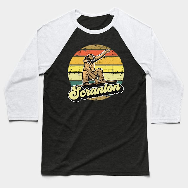 Scranton snowboarding mountain Baseball T-Shirt by NeedsFulfilled